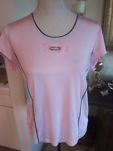Jamie Sadock tennis top T shirt pretty light pink with black spandex size Large