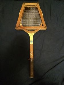 Vintage Fred Perry Portrait Wood Tennis Racket W/ Press