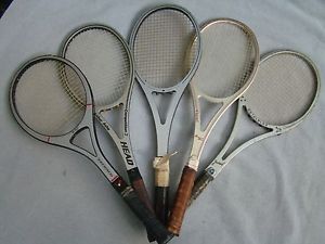 Lot of 5 Head Arthur Ashe Comp, Comp 3, Rossignol R-40, LC Metal Plus #4