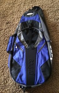 Prince Tennis Racquet Gym Bag Black Blue Adjustable Shoulder Strap - Fast Ship!