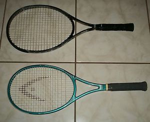 2 Head Graphite PRO / 720 Ventnor Tennis Rackets Racquets, Covers & Carry Bag