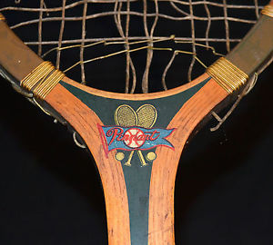 Vintage Clean Crisp Wood 1920 Pennant CHALLENGE Tennis Racket Great Decal