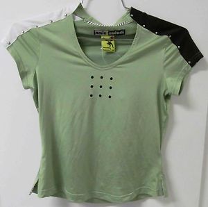 NWT Women's JAMIE SADOCK Tennis Shirt Top Green/Black - Size XS