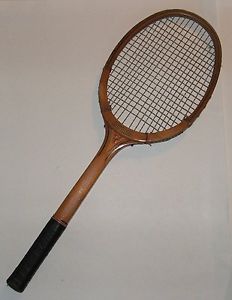 VINTAGE 1940s Cortland Pacemaker Wooden Tennis Racquet Leather Grip No Warp