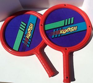 1991 Koosh Ball Red Paddle Racquets OddzOn Vintage Kids Nerf Toy Qty 2