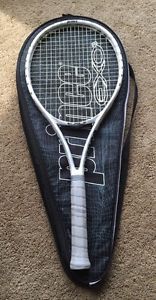 PRINCE EXO3 WHITE Lite 100 Tennis Racquet STRUNG 4-3/8" plus Case