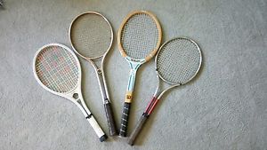 Vintage Tennis Rackets Lot of 4 Wilson, Franklin, Chemold, One not marked