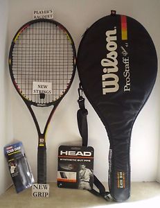 Wilson Pro Staff Classic 6.1 MP 95 Tennis Racquet 4 1/4 - NEW STRINGS/GRIP+Cover