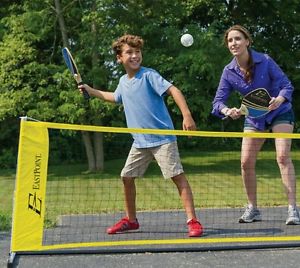 Pickle Ball Net Set  Pickleball 4 Wiffle Style Balls, 2 Wooden Paddles