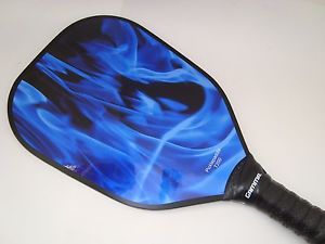 New AERODYNAMIC PICKLEBALL PADDLE BLUE FLAME FIRE PICKLEPADDLE T200 THIN LIGHT