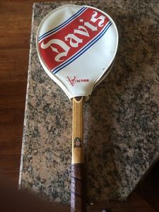 Vintage TA Davis Victor Sports High Point Tennis Racquet W/ Leather Cover