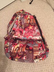 JETPAC PINK BLACK BLUE RETRO HEARTS PARIS TENNIS RACQUET BACKPACK SLING BAG