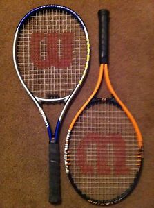 Two Wilson Tennis Rackets Wilson Titanium 3 & Wilson Impact Racquets