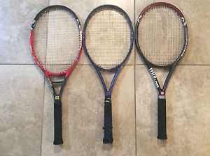Wilson Hyper Carbon Pro Staff 5.0, 6.1, and Pro Staff 7.5 Tennis Racquet Lot