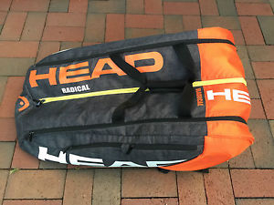 HEAD RADICAL SERIES 12 PACK MONSTERCOMBI TENNIS RACQUET BAG - ORANGE GREY YELLOW