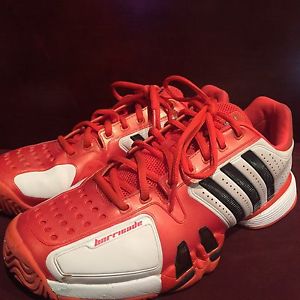 Men's Adidas Barricade Tennis Shoes, Sz 9, Orange White Black,