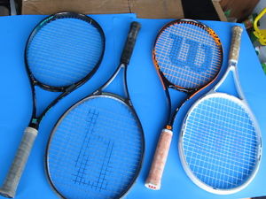 Lot Of 4 Prince DUNLOP WILSON Tennis Rackets Racquets
