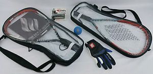 COMPLETE SET 2 Ektelon Energy Racquetball Racquets 900 Power Level Longbody EXTR