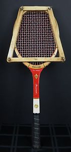 VINTAGE CORSAIR PERSONAL EJ KORVETTE FULL OVERLAY TENNIS RAQUET & WOODEN PRESS