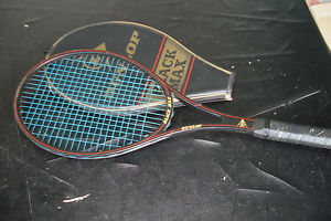 VINTAGE DUNLOP BLACK MAX MIDSIZE TENNIS RACQUET 4 5/8 "VERY GOOD"