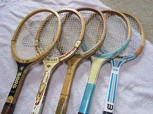 VINTAGE WOOD TENNIS RACQUETS [5] BORG/WILSON/SPALDING