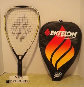 Ektelon Power Ring Powerring Excel Racquetball Racquet-EUC+ NEW OVERGRIP