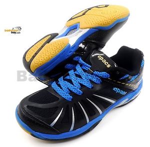 Apacs Cushion Power 065 Black Blue Badminton Squash Indoor Court Shoes Wide Toe