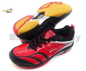 Apacs Cushion Power 066 Red Black Badminton Squash Indoor Court Shoes Wide Toe