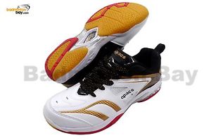 Apacs Cushion Power 066 White Black Badminton Squash Indoor Court Shoes Wide Toe