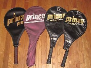 Lot of 4 Prince Tennis Racquets w/Covers - Synergy Aero, PRO, Response 90