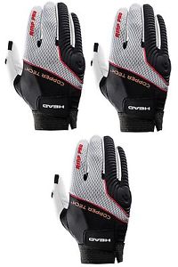 3 HEAD (three gloves) AMP Pro CT (copper) right racquetball glove LARGE threpack