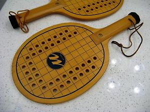 VINTAGE LOT of 2 MARCRAFT PADDLEBALL PADDLE BALL RACQUETS RACKET PLATFORM TENNIS