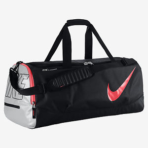 Nike Tech Court Tennis Duffel Bag Black/Metallic Silver/Hot Lava- NIB