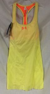 NWT Under Armour Vent Yellow Light Heatgear UA Tennis Matchpoint Dress Small