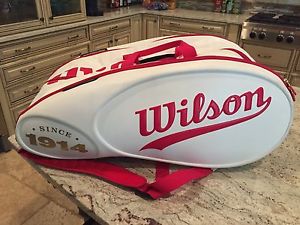 WILSON 100 YR TOUR MOLDED 15 pack white tennis racquet hard shell bag - Reg$180