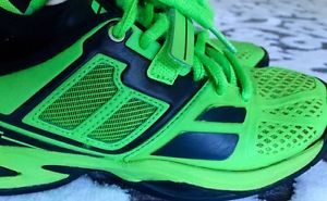 Boys green Babolat tennis shoes size 2