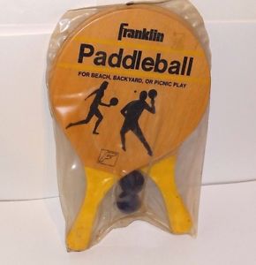 New Vintage Franklin 2 Paddle 2 Balls Paddle ball Beach Backyard Play Sport