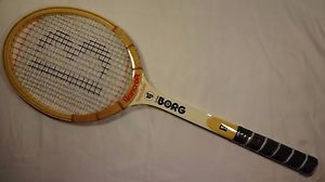 Vintage New Bancroft Bjorn Borg Monte Carlo Bamboo Wood Tennis Racquet