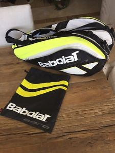 Babolat Aero 12 Pack Tennis Racquet Bag Yellow White Used Nadal Signature Series
