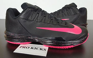 NIKE LUNAR BALLISTEC TENNIS NADAL BLACK HYPER PUNCH $165 NIB 631653-008 (SIZE 7)