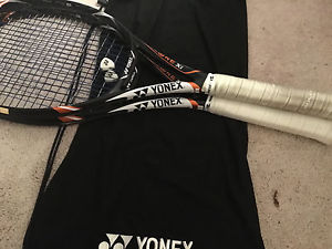 yonex ezone xi98 4 3/8" grip sleeved up to 4 1/2", very good condition, pair