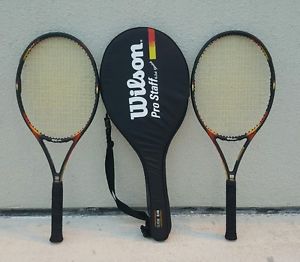 Two Wilson Pro Staff 6.1 "Stretch" Tennis Racket,4-1/8- 4-3/8 Grip, L1/L3.