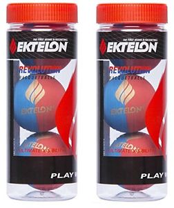 Ektelon red/blue Revolution racquetball balls can - 3 balls 2