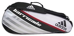 Adidas Barricade IV Tour 3 Racquet Bag, White/Black/Scarlet, One Size