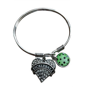 PICKLEBALL MARKETPLACE - Custom Initial Pickleball "Wire Bangle" Bracelet