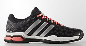 Adidas Barricade Club Men's Tennis Shoes Sneakers  Black/SIlver/Flash  - Reg $90