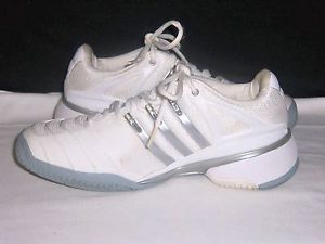 Women's Adidas Barricade 5 Size 7.5 White/Silver Running Shoe M22456