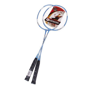Aluminum Alloy Battledores / Badminton Rackets  Blue + Silver + White