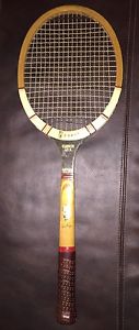 Vintage Regent Wood Tennis Racket Don Budge Signature Cannon Ball Decor