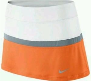 New NIKE Court Tennis shorts-under SKIRT orange/white SKORT Women's L MSRP $50